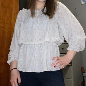 Grey/Yellow/White Chevron Patterned Shirt